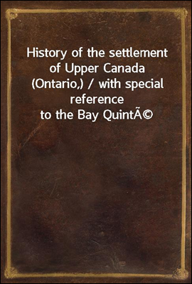 History of the settlement of U...